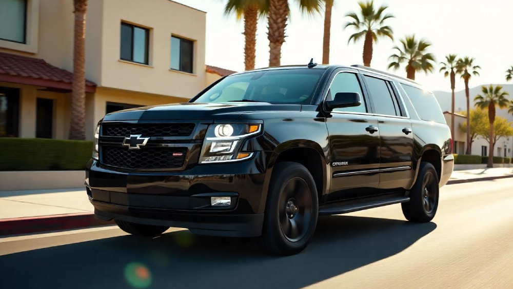 Black car service driving from Palm Springs to LAX airport