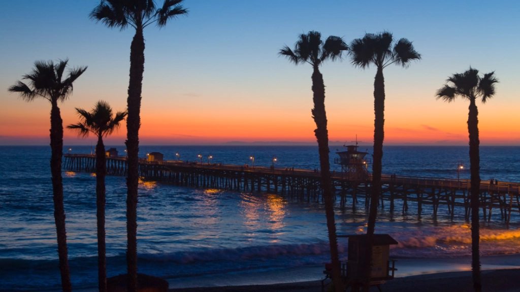 Luxury black car traveling from LAX toward San Clemente